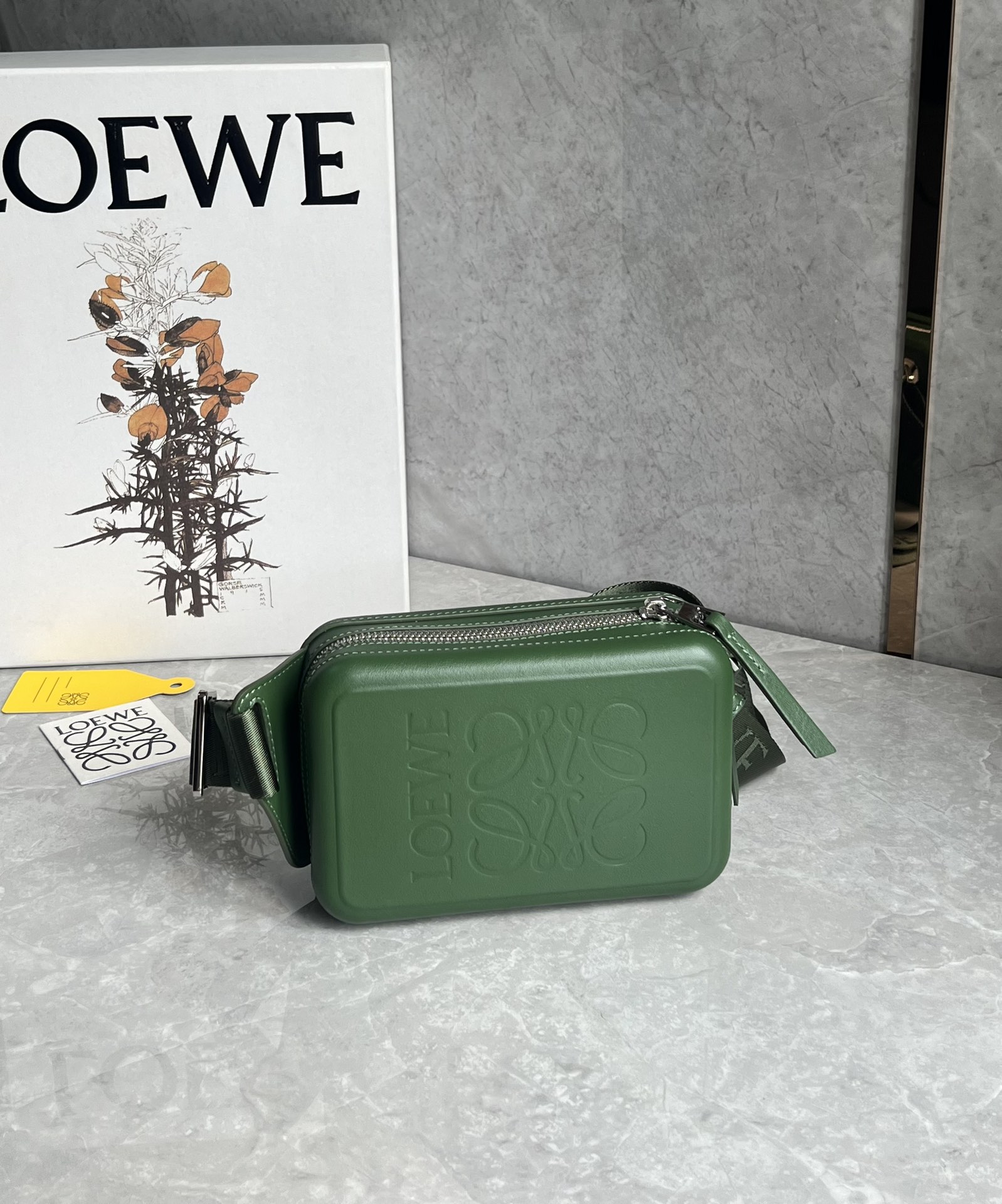 Loewe Molded Sling in Smooth Calfskin Green